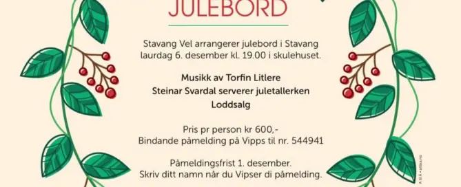 Julebord 2025 - stavangvel.no