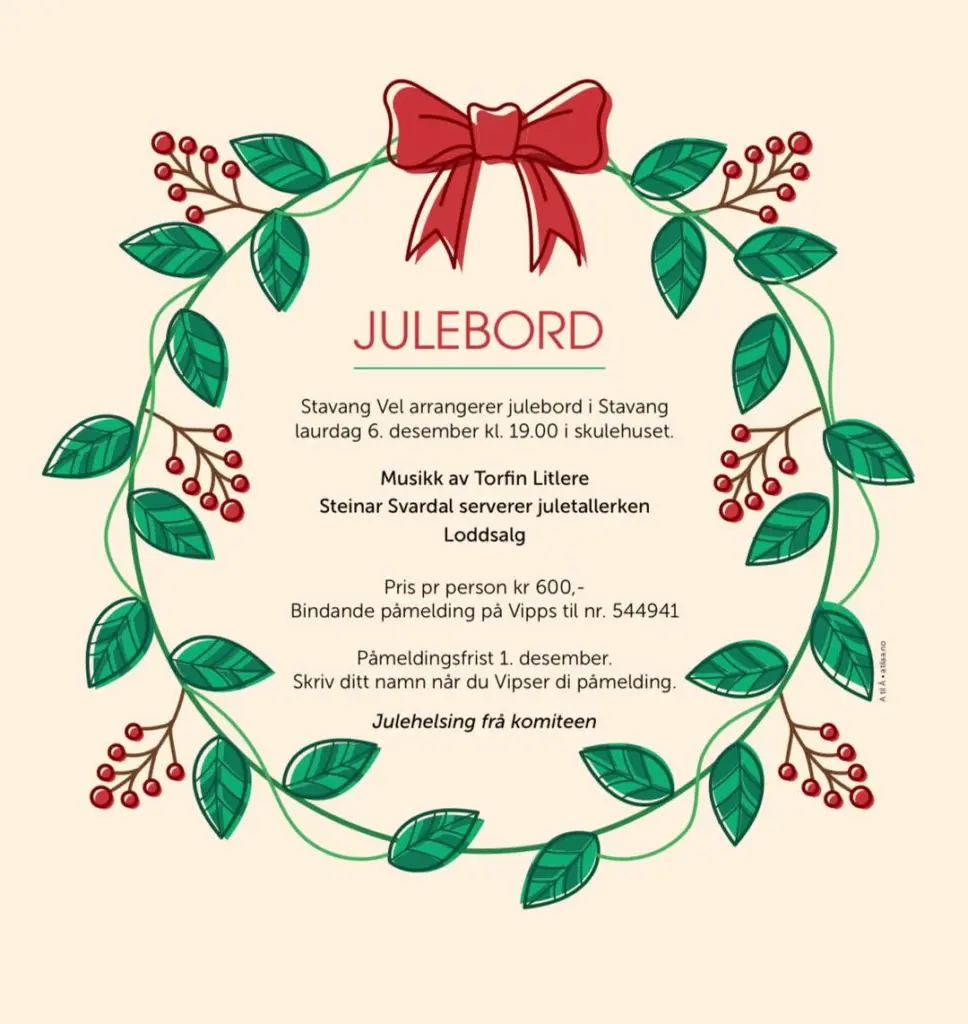 Julebord 2025 - stavangvel.no