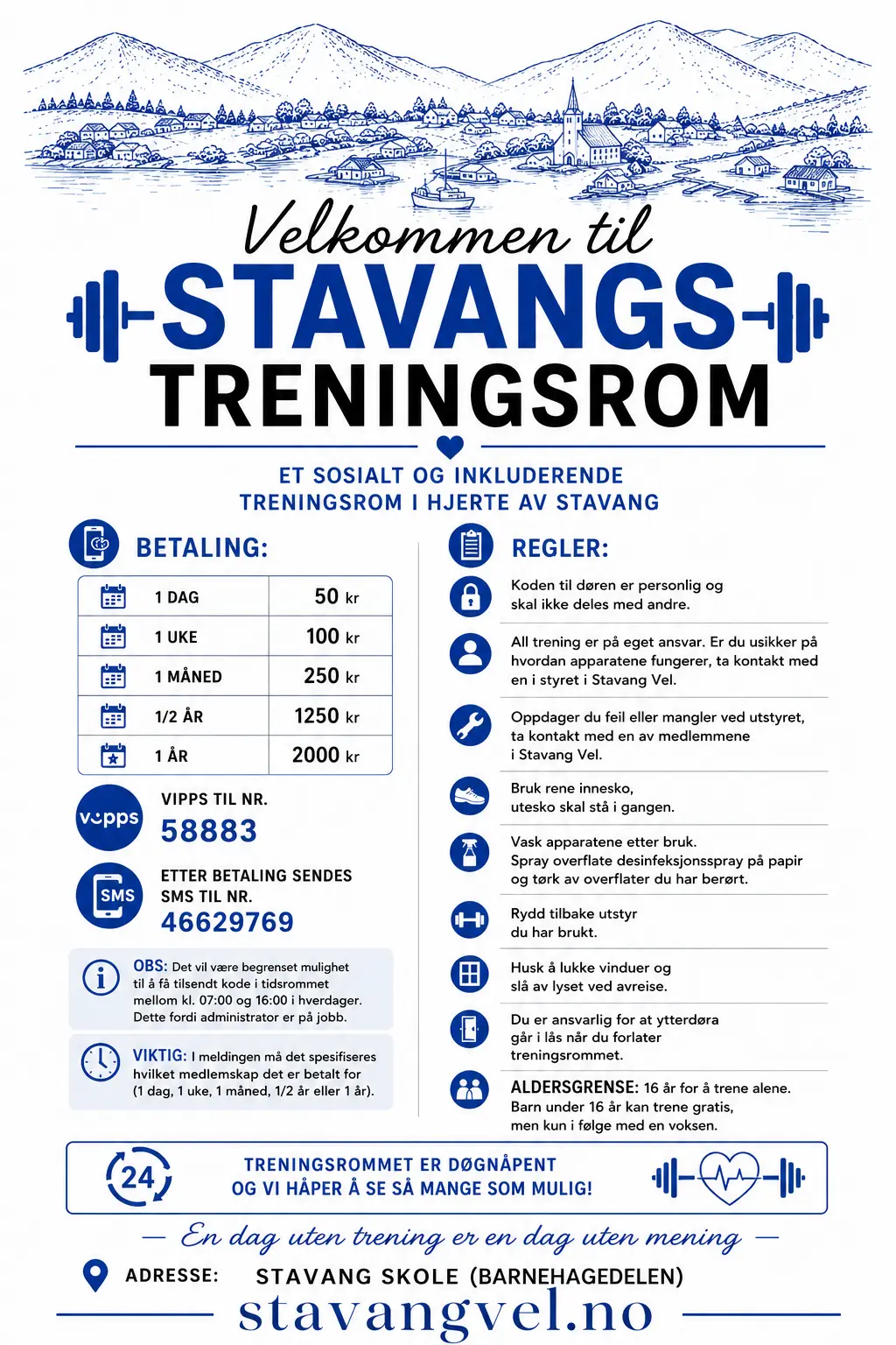 Informasjon om treningsrom