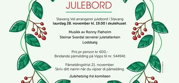 Julebord i Stavang 2026