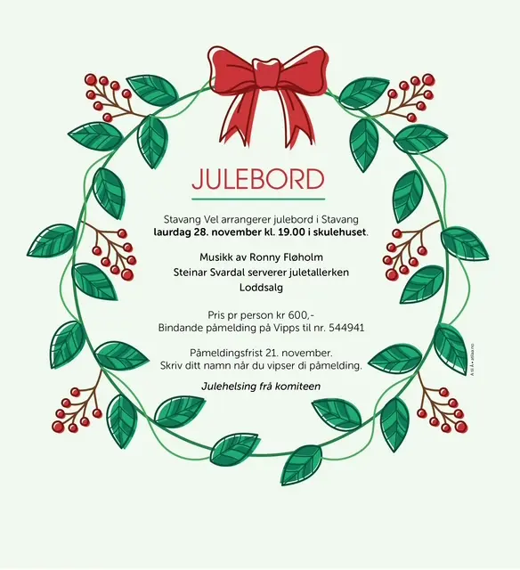 Julebord i Stavang 2026